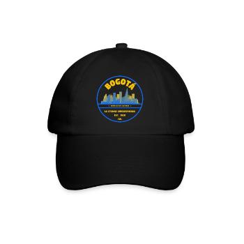 Bogotá Skyline Emblem - Baseballkappe - Schwarz/Schwarz - Vorne