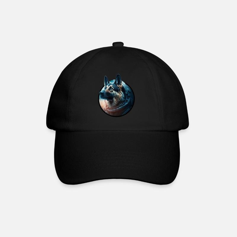 Schäferhund Astronaut - Baseballkappe - Schwarz/Schwarz