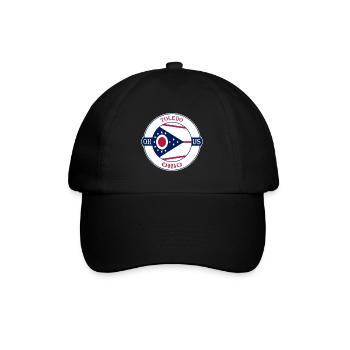 Toledo Ohio Flagge USA Reise Souvenir Abzeichen - Baseballkappe - Schwarz/Schwarz - Vorne