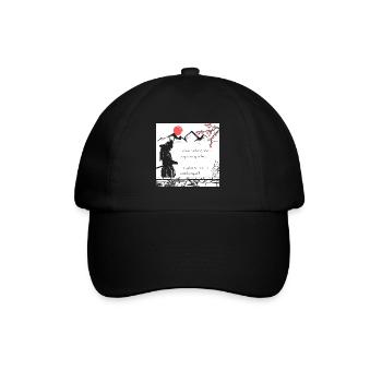 Samurai Zitat Japan Krieger Inspirierender Spruch - Baseballkappe - Schwarz/Schwarz - Vorne
