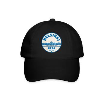 Helsinki Skyline Emblem 1550 - Baseballkappe - Schwarz/Schwarz - Vorne