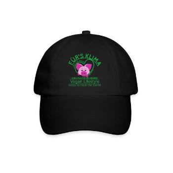 Klima männl.Schwein Vegan SabineVegan - Baseballkappe - Schwarz/Schwarz - Vorne