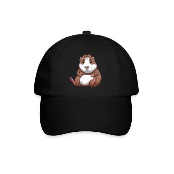 Meerschweinchen für eine Meerschweinchen - Baseballkappe - Schwarz/Schwarz - Vorne
