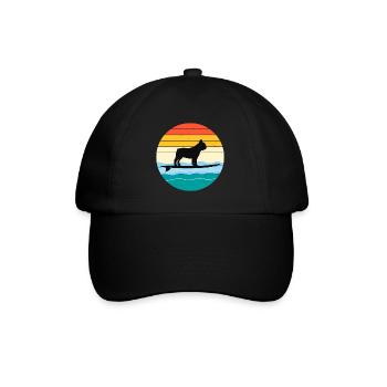 French bulldog Owner Dog Surfing Retro Vintage - Baseball Cap - black/black - Front