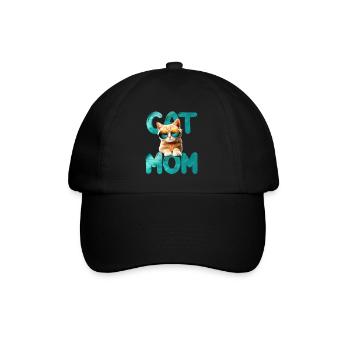 Cat mom - Baseball Cap - black/black - Front