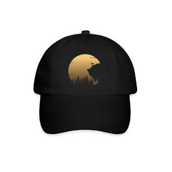 Galgo Espanol Dog Greyhound Moon Silhouette - Baseball Cap - black/black - Front