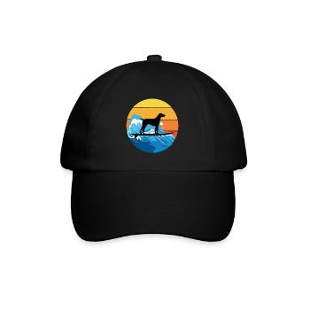 Pointeur allemand à poil court Chien Surf Vagues de mer - Casquette classique - noir/noir - Devant