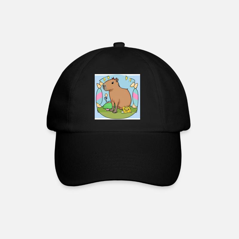 Easter capybara - Baseball Cap - black/black