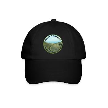 Mit dem Fahrrad über den Mont Ventoux - Baseballkappe - Schwarz/Schwarz - Vorne