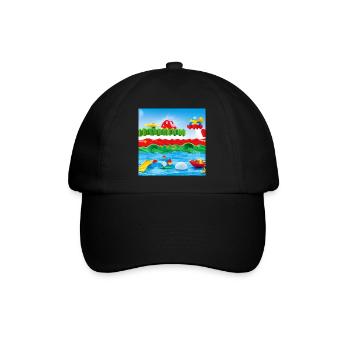 Kinderspielzeug am Meer - Baseballkappe - Schwarz/Schwarz - Vorne