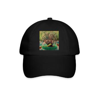 Alter Baum zu Ostern - Baseballkappe - Schwarz/Schwarz - Vorne