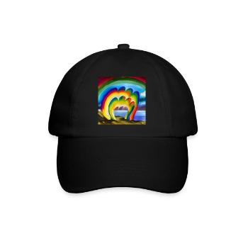 rainbow for artists with great sun above - Baseball Cap - black/black - Front