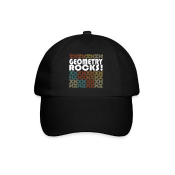 Geometry Rocks Funny Math Teacher - Baseballkappe - Schwarz/Schwarz - Vorne