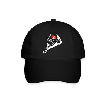 Bälle Schläger Ich Liebe Padel Herz Statement - Baseballkappe - Schwarz/Schwarz - Vorne