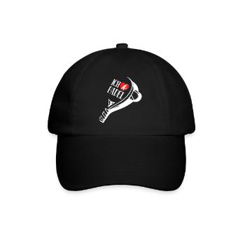 Herz Ich Liebe Padel Statement Spieler Training - Baseballkappe - Schwarz/Schwarz - Vorne