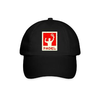 Freizeit Training Spieler Spruch Schläger Padel - Baseballkappe - Schwarz/Schwarz - Vorne