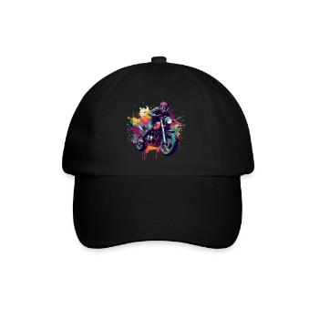Moto avec tâche de couleur. - Casquette classique - noir/noir - Devant