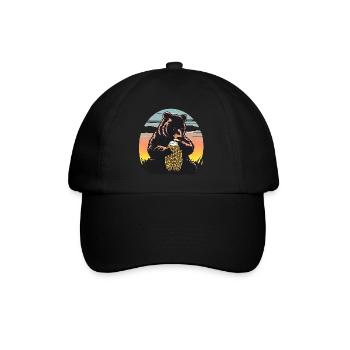 Corn cob bear in sunset - Baseball Cap - black/black - Front