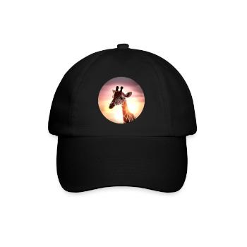 Young giraffe in sunset - Baseball Cap - black/black - Front