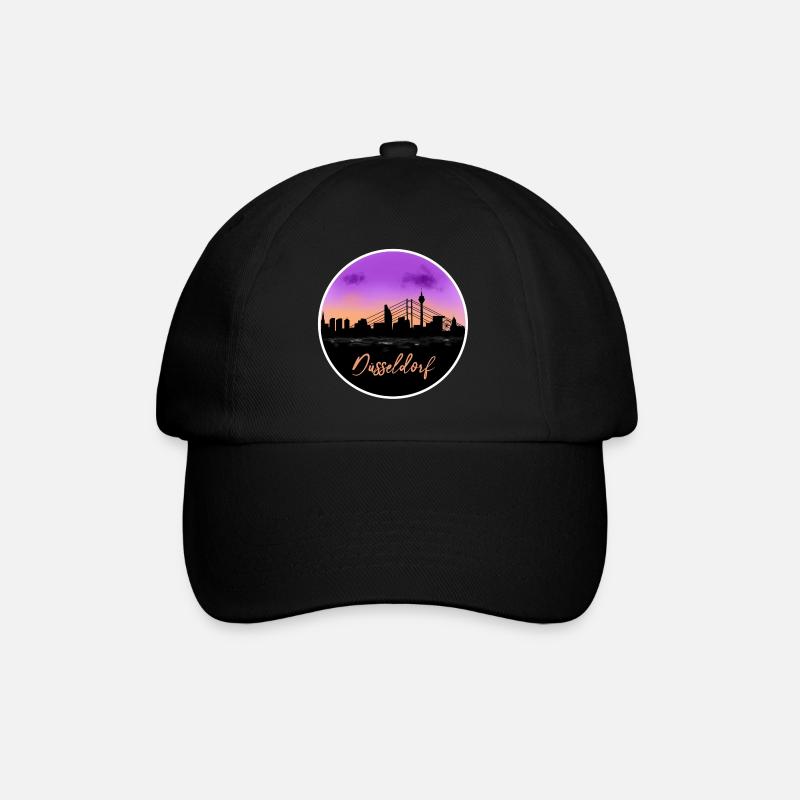 Düsseldorf Fine Skyline - Baseballkappe - Schwarz/Schwarz