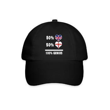 Georgien und Großbritannien 100% Genius Flagge - Baseballkappe - Schwarz/Schwarz - Vorne