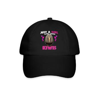 Just a Girl who Loves Kiwis - Baseballkappe - Schwarz/Schwarz - Vorne