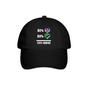 Tanzania and Great Britain 100% Genius Flag - Baseball Cap - black/black - Front