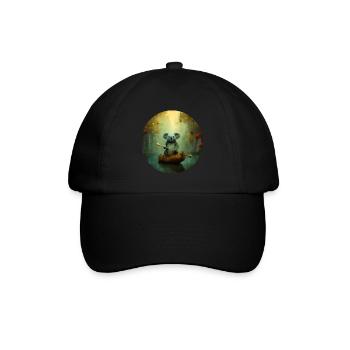 Koala in Venedig - Baseballkappe - Schwarz/Schwarz - Vorne