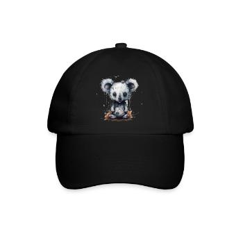 Süsser Trauriger Koala - Baseballkappe - Schwarz/Schwarz - Vorne