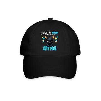 Just a Boy who Loves cute dogs - Baseball Cap - black/black - Front
