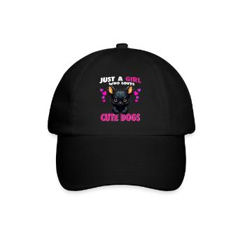 Just a Girl who Loves Cute Dogs - Baseball Cap - black/black - Front