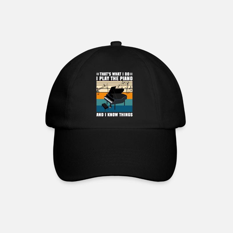 École de piano à queue de musique - Casquette classique - noir/noir
