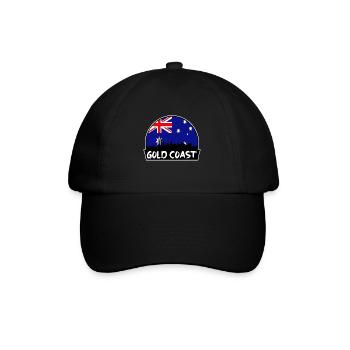 Gold Coast Australia Flag Skyline Silhouette Trave - Baseball Cap - black/black - Front