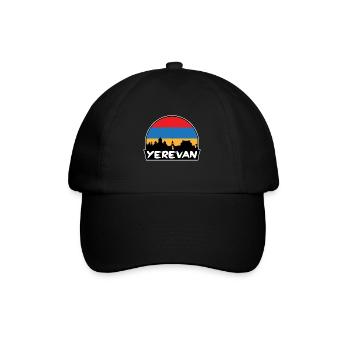 Erevan Arménie Flag Skyline Silhouette Voyage - Casquette classique - noir/noir - Devant