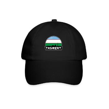 Taschkent Usbekistan Flagge Skyline Silhouette Reisen - Baseballkappe - Schwarz/Schwarz - Vorne