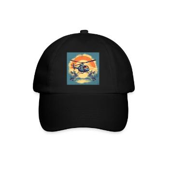 HÉLICOPTÈRE VINTAGE - Casquette classique - noir/noir - Devant