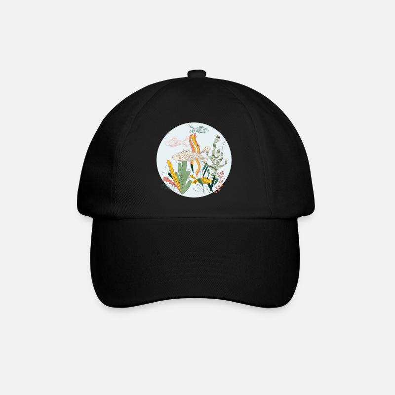 Meerestiere - Baseballkappe - Schwarz/Schwarz