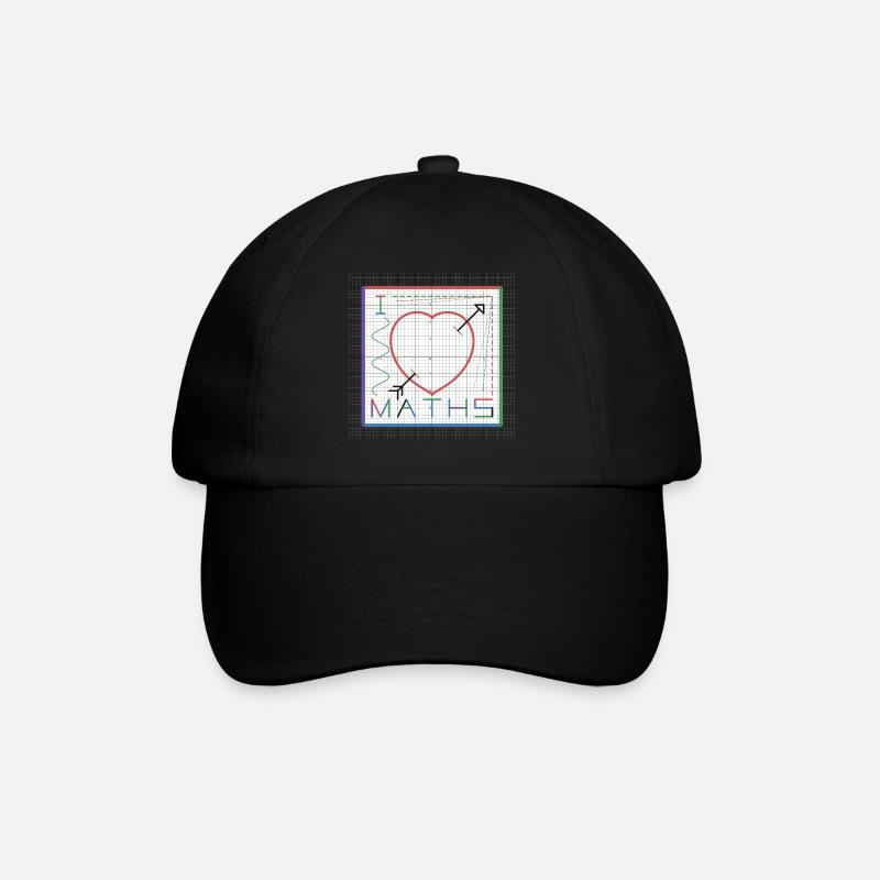 I Love Maths (white background) - Baseball Cap - black/black