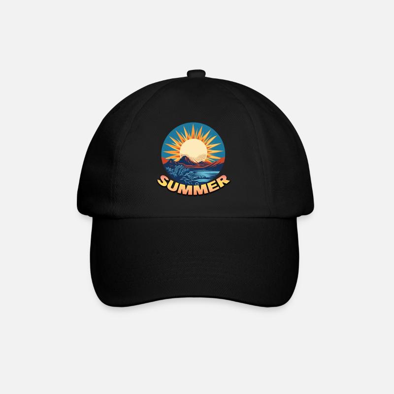 Summer Sunset Logo - Baseballkappe - Schwarz/Schwarz