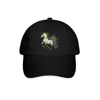 Unicorn in the Wind – Rainbow - Baseball Cap - black/black - Front