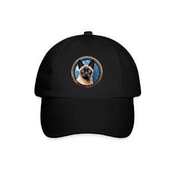 Siamese cat - Baseball Cap - black/black - Front