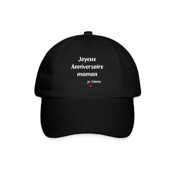 Joyeux anniversaire maman je t'aime - Casquette classique - noir/noir - Devant