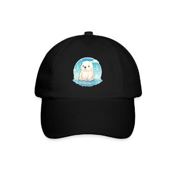 cute little polar bear - Baseball Cap - black/black - Front