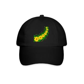 Sunflower Flower Vine Yellow Sunflower Pattern - Baseball Cap - black/black - Front