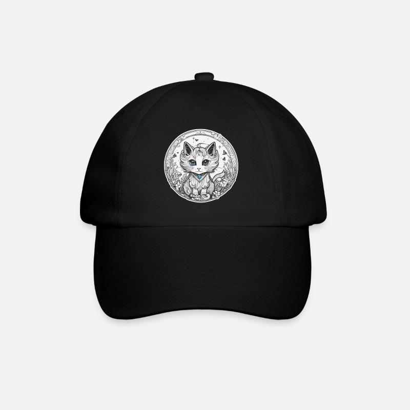Chat aux yeux bleus - Casquette classique - noir/noir