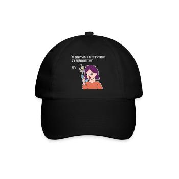 Arbeit von zu Hause Call Design für stolze Pinoys - Baseballkappe - Schwarz/Schwarz - Vorne