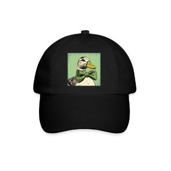 Duck with Bowtie - Baseballkappe - Schwarz/Schwarz - Vorne