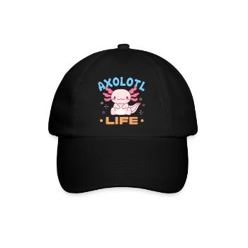 Axolotl Life Design für Axolotl-Liebhaber - Baseballkappe - Schwarz/Schwarz - Vorne