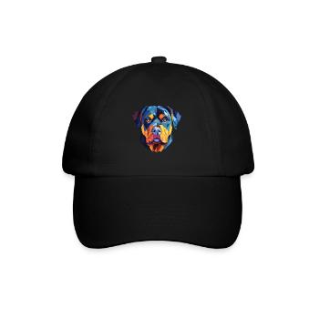 Rottweiler chien race aquarelle verre Illustration - Casquette classique - noir/noir - Devant
