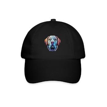 Mastiff napolitain chien race aquarelle colorée - Casquette classique - noir/noir - Devant